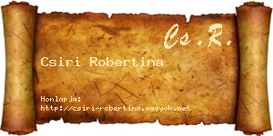 Csiri Robertina névjegykártya